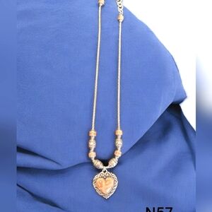 Brighton Park Ave Pink Leather Heart Necklace